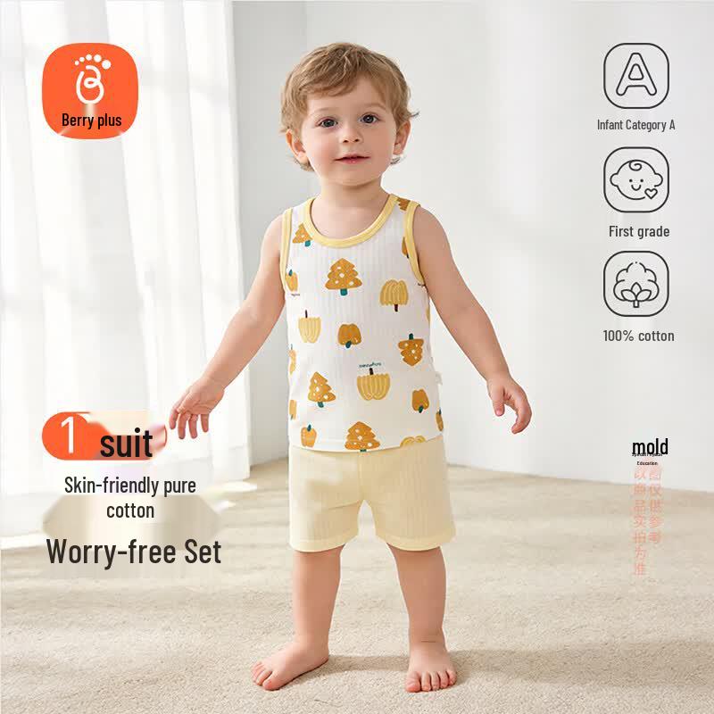 Babyprints Kids Pure Cotton Summer Vest & Shorts Homewear Set 100
