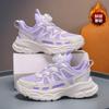 Girls' Winter 2025 Leather Running Shoes with Velvet Lining - Warm and Thickened Design