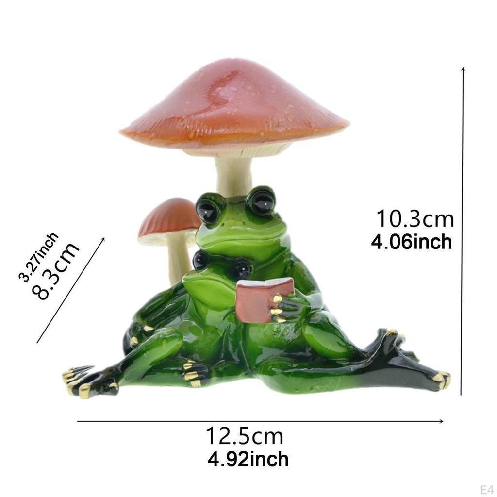 Couple Statue Cute Frog Figurine Handmade Ornament Unique Animal Craft Sculpture For Porch