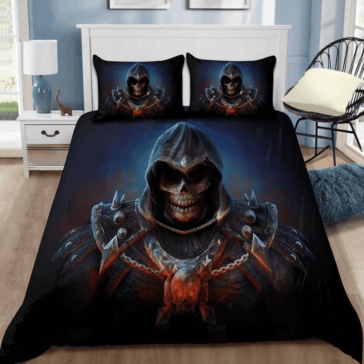 3D Skull Printed Doona Duvet Cover Bedding Set Single Double Gift