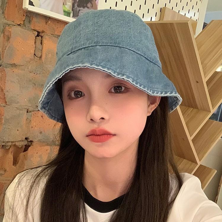 Old Denim Fisherman Hat Spring and Summer Thin Sun Protection Basin Hat Versatile Bucket Hat Women Autumn