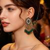 Retro Elegant Indian Style Colorful Earrings & Ear Chains Set for Women
