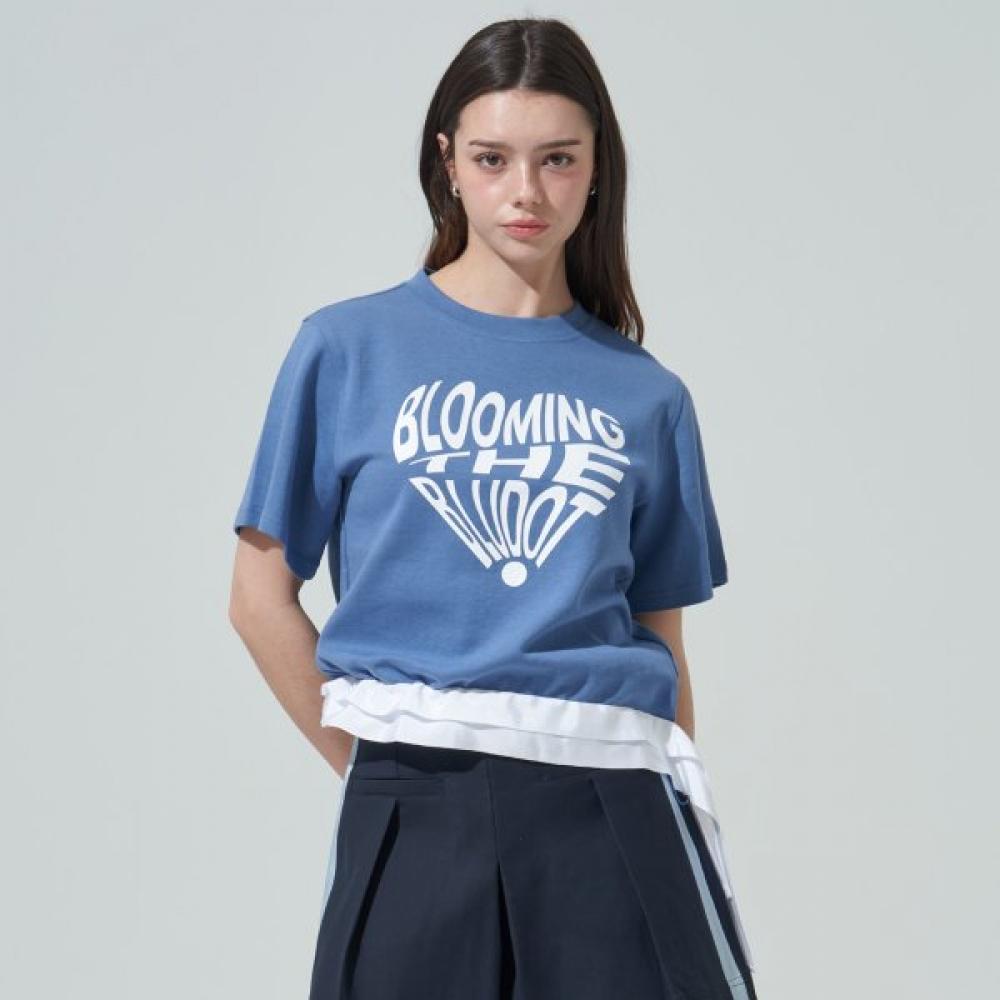 Blu DoT HearT Graphic Tape PoinT T shirT Bl 090