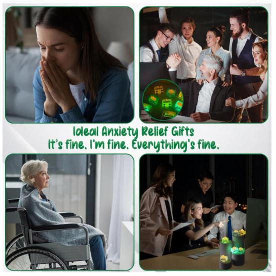 Stress Relief Ball with LED Light Flame Trash Can Design Squeeze Toy Employee Appreciation Gifts Ornament Party Favor