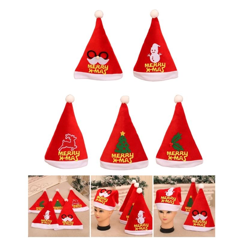 Set of 12 Christmas Party Santa Hat with Belt Decoration Festival Santa Hat For Holiday Celebration