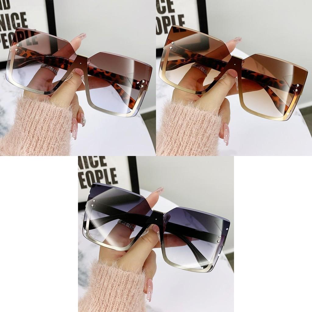 2023 New European And American Style Metal Semi-frame Sunglasses Fashionable Sun Shades Women's Uv400 Eyewear