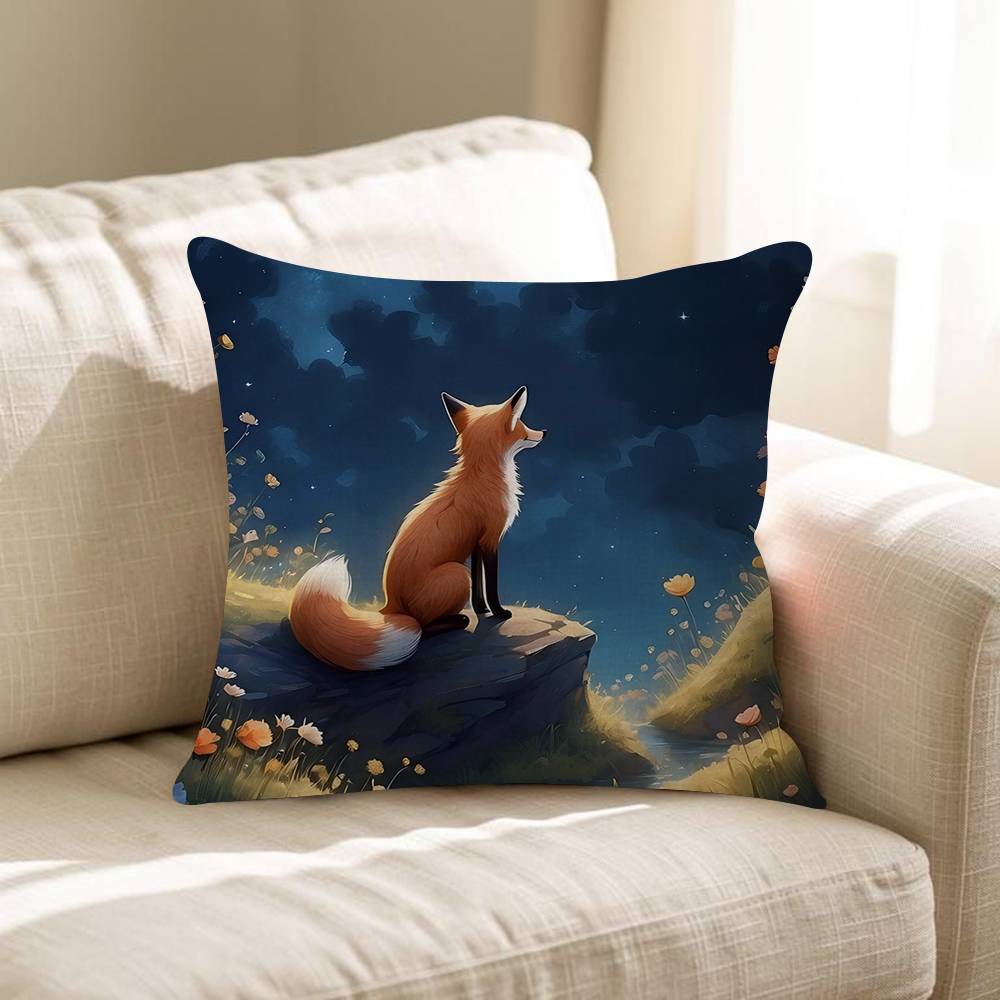 Cute Cartoon Animal Fox 4545cm Cushion Cover Pillow Cover Decor Pillowcase Home Pillowcase For Couch Pillow