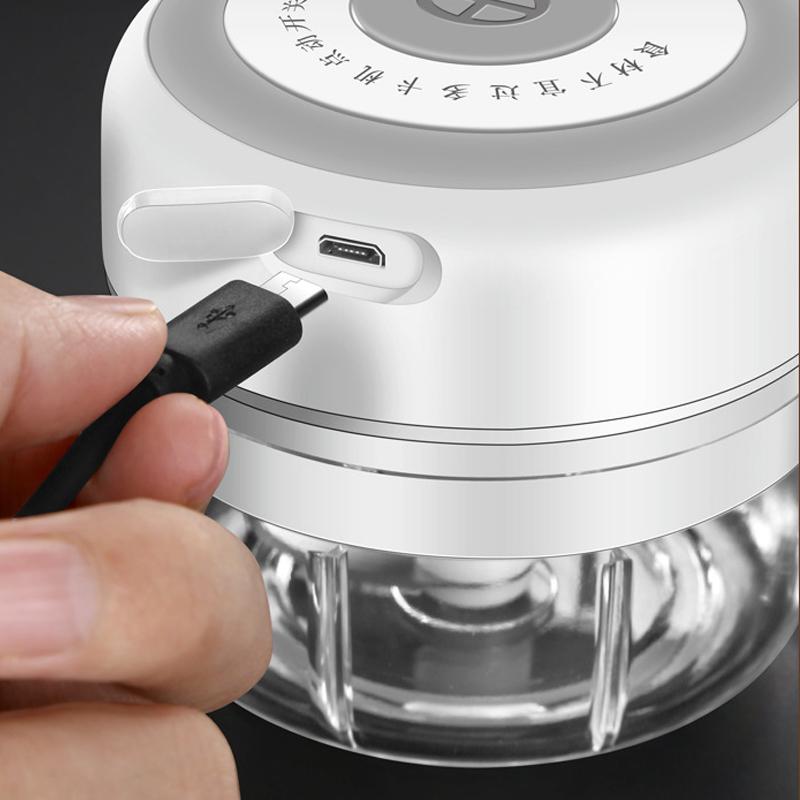 Mini Stampfmaschine USB Elektrischer Lebensmittelmixer Küche Knoblauchhacker Fleisch Knoblauchstampfer Knoblauchpresse Gemüse Chilihacker Presse
