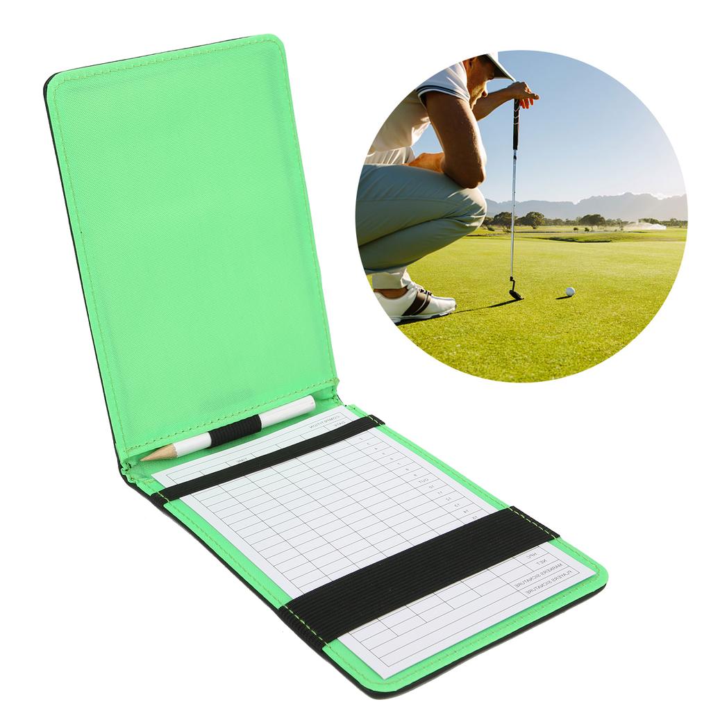 Porta Cartão de Pontuação de Golfe Capa de PU Protetor de Livro de Pontuação Clipe com Acessórios para Caneta