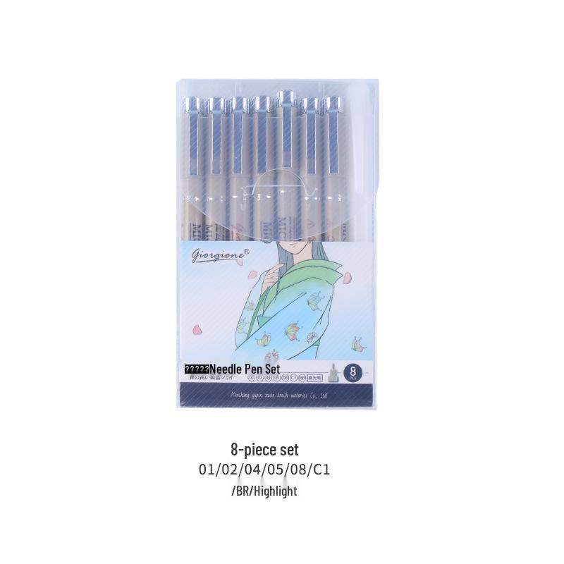 Giorgione Fineliner Kunststift Set - Präzise Umrissstifte & Skizzierstifte mit Pinselspitzen