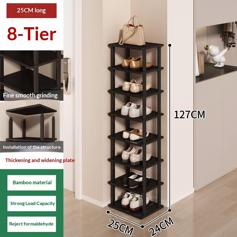 2-9Layer Small Household Shoe Storage Bamboo Simple Shoe Rack Shoe Rack Household Doorstep Storage Rack Tool Corner Organizer