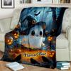 1PC Custom Name Halloween Ghost Forest Outdooor Flannel Blankets Throw Blanket All-Season Throw Gift Bedspread for Couch, Bed, Camping Holiday Birthda