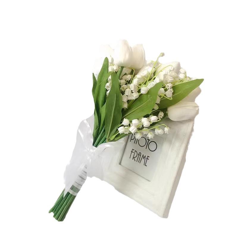 Färskt Liljekonvalj Konstgjord Blomsterarrangemang - Dekorativ Vas Konst