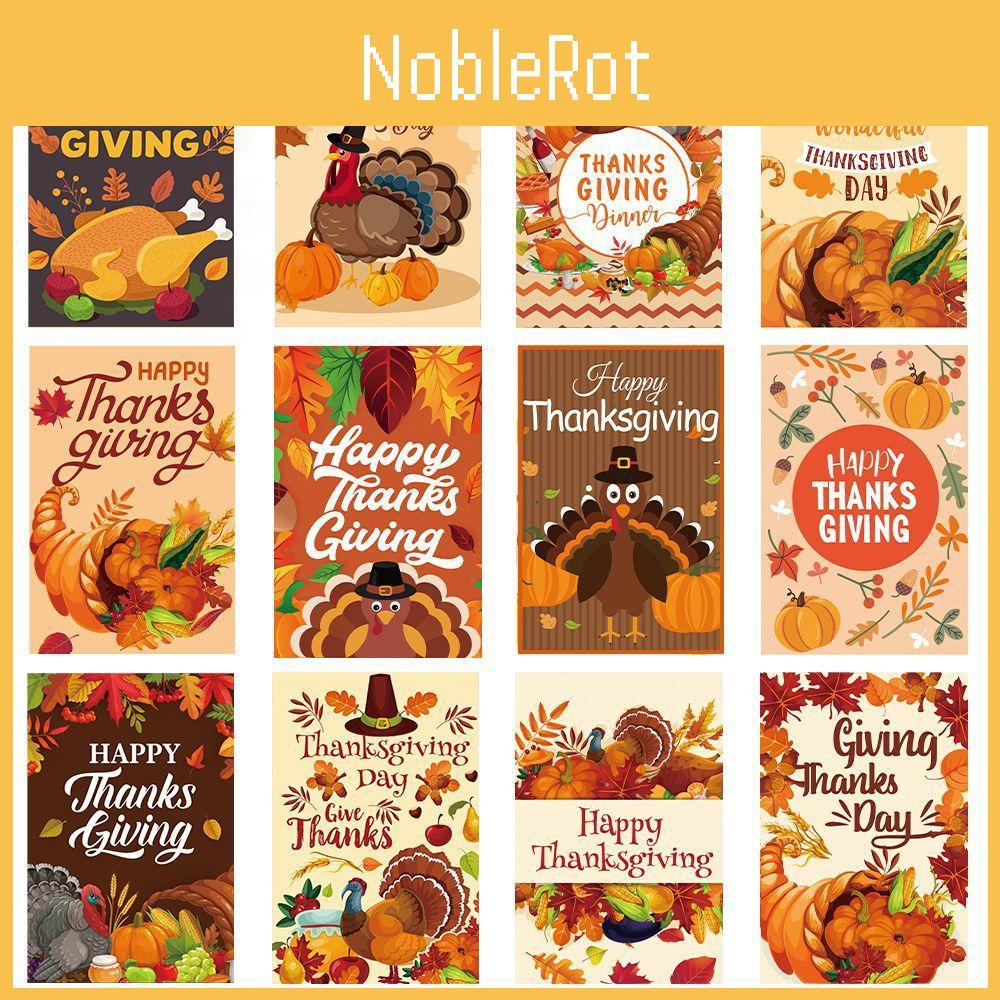 Turkey Thanksgiving Card Set With Handwritten Design For Holiday Party Invitations And Decor