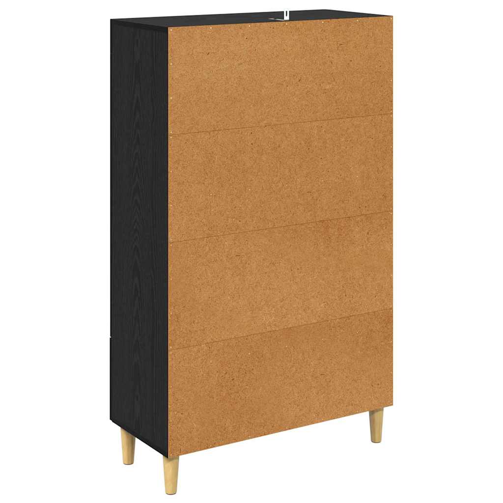 Highboard in Black Oak Look 70 x 31 x 115 cm Particleboard