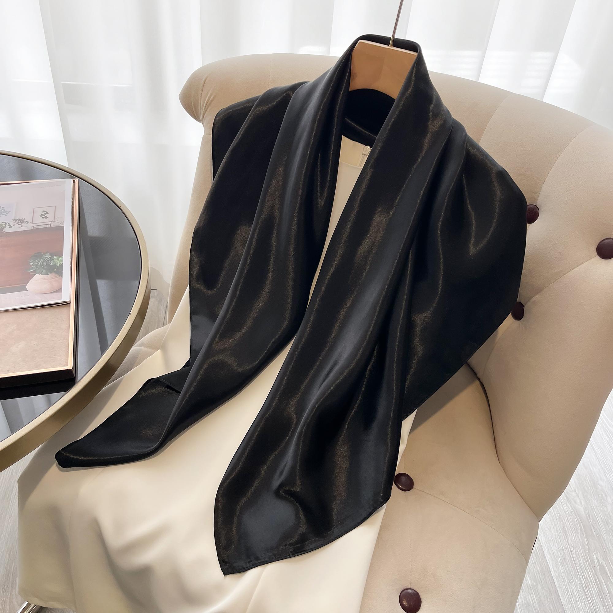 

Роскошный шелковый платок на голову для женщин, летний платок, квадратная голова, хиджаб, шарфы для женщин, брендовые платки 90*90, шелковый шарф, мусульманский хиджаб