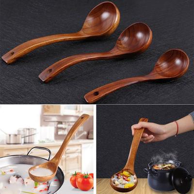 Large Ramen Tableware Rice Wooden Spoon Kitchen Supplies Natural  Soup Scoops