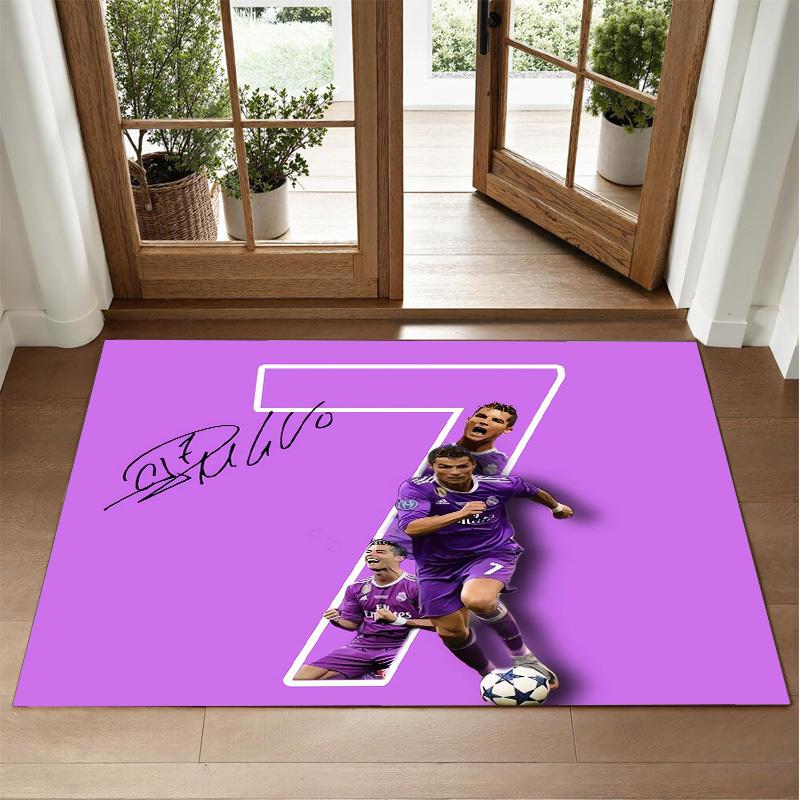 Kobercový design Cristiano Ronaldo z křišťálového sametu Měkká dekorativní podložka do ložnice Vstup