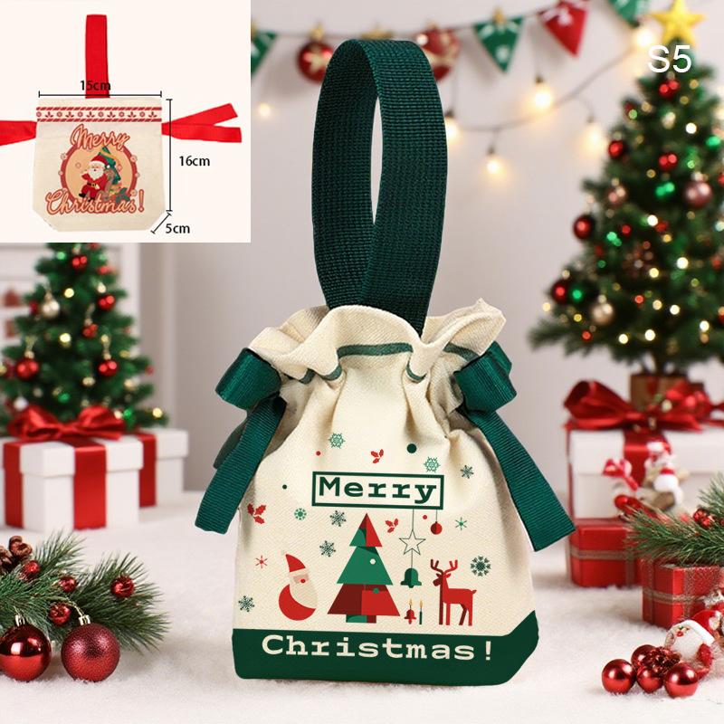 1Pc Christmas Gift Bag Cartoon Apple Candy Packaging Box Party Supplies Christmas Gift Wrapping Boxes Candy Storage Bags