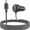 High-Power Mini Car Charger with Digital Display & Waterproof Three-in-One DC Power Cord