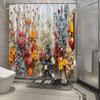 Vibrant Dried Flower Shower Curtain - Waterproof, Mildew-Resistant with Colorful Floral Design for Cozy, Inviting Bathroom Decor