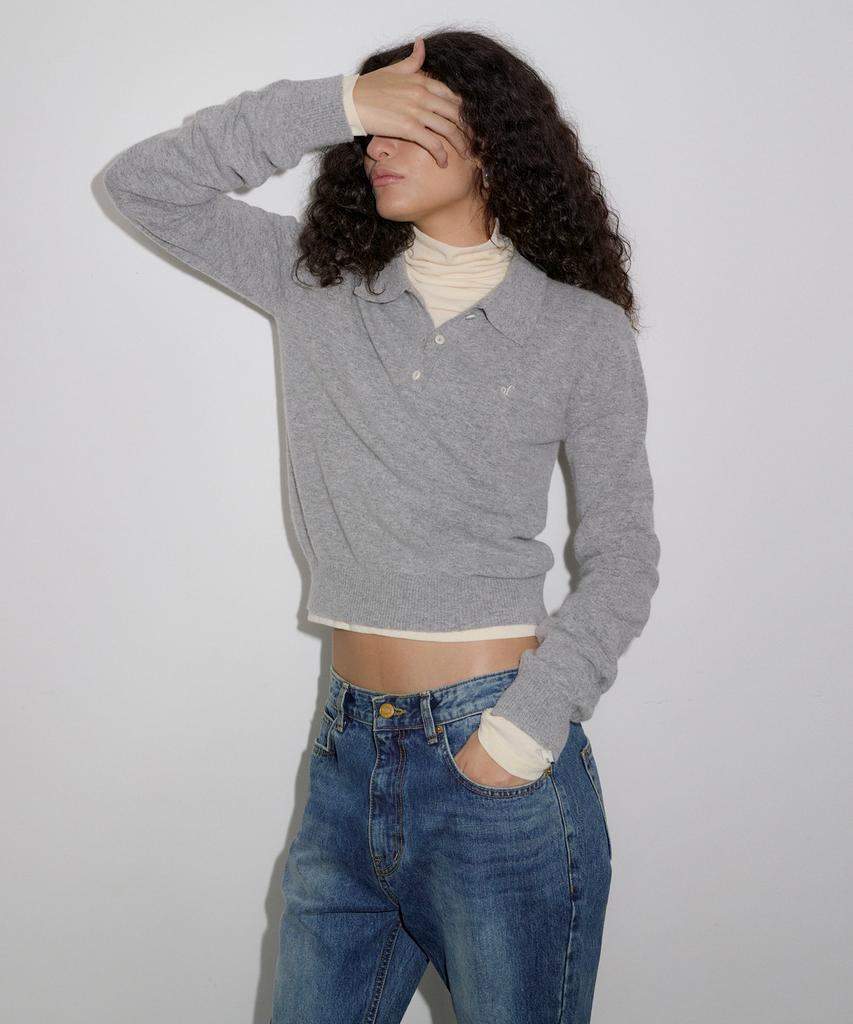 Obeodyupeulleeo Of Collar Knit_Melange Gray