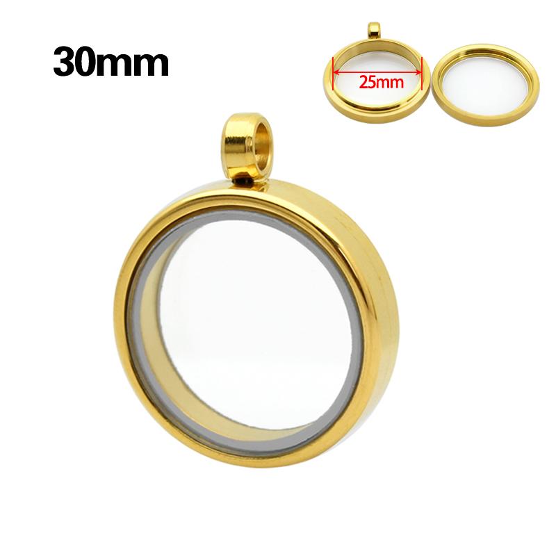 12pcs 15/20/23/25/27/30/33/35/40/45mm Stainless Steel Screw Living Memory Glass Locket Floating Charms Locket Pendant Jewelry
