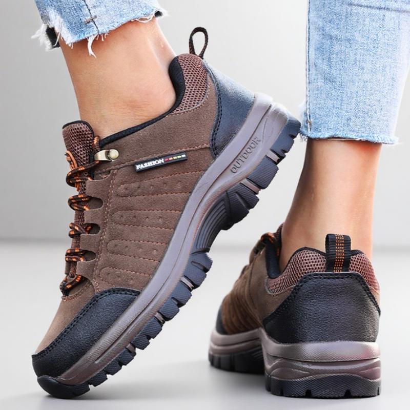 

Женские нескользящие походные туфли, ретро клиновидная платформа, уличные кроссовки, удобные дышащие походные туфли для кемпинга для женщин 36 коричневый