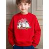 Kids Casual Halloween Ghost Cat Pumpkin Printed Crew Neck Sweatshirt for Daily Wear And Holiday Celebrations