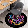 1pc K-pop Love Round Chair mat office Area Rug - Non-Slip, Floor Mat for Office, Bedroom, Ideal home decor gift p0105012