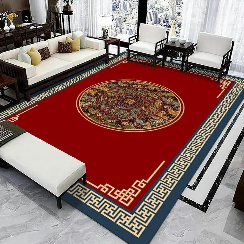 Chinese Style Simple Household Mat Soft Luxury Carpet for Living Room Non-slip Bedroom Modern Luxury Decoration Tapetes Area Rug