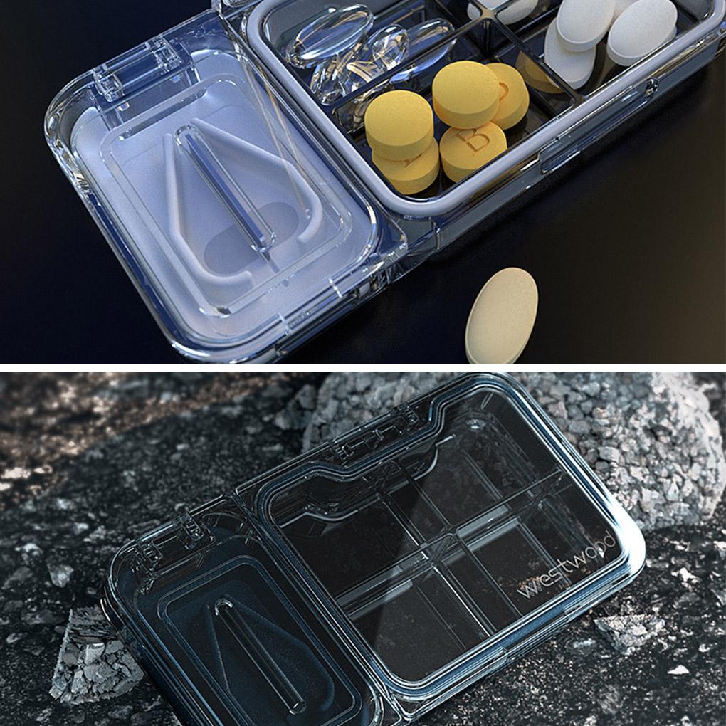Pill Splitter Manual Accurate Crusher Piller Storage Pocket with Dispenser Organizer Personal Health Care