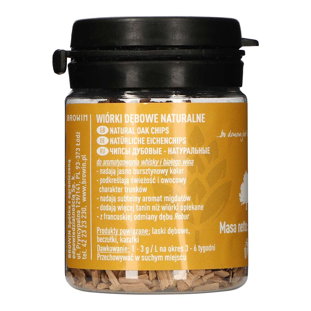 Wiórki dębowe naturalne (nieopiekane) 20g