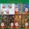Pvc Christmas Festive Snowflake And Santa Static Stickers For Window Decoration