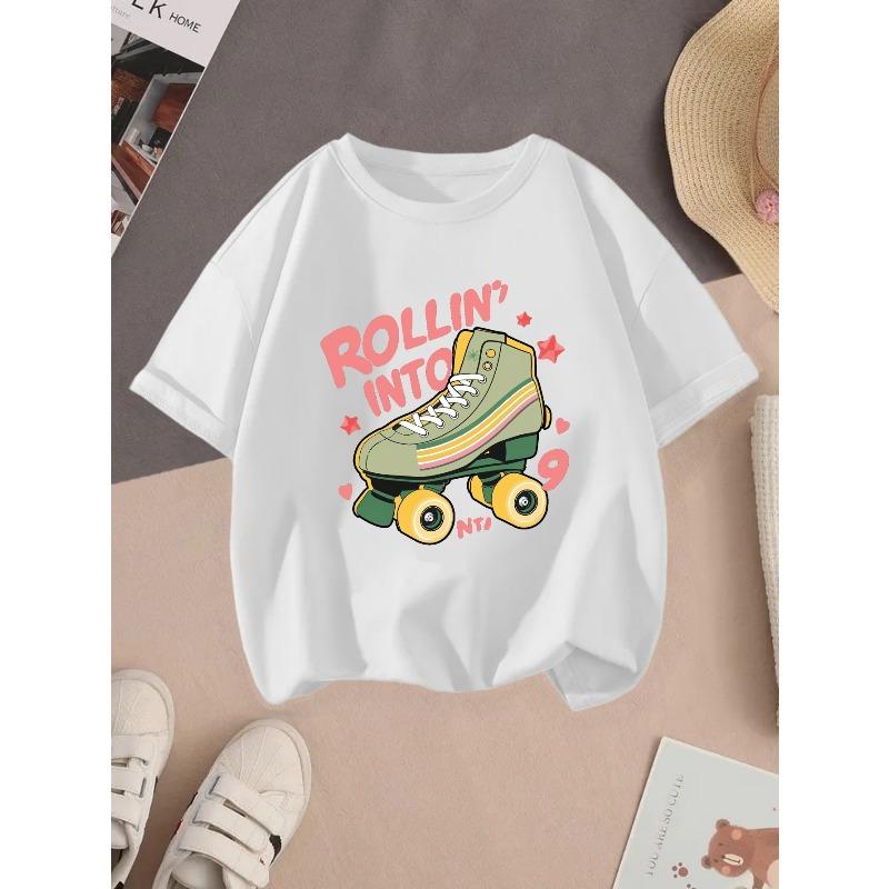 European sizes  Ice Skates Girls T-Shirt 110 белый