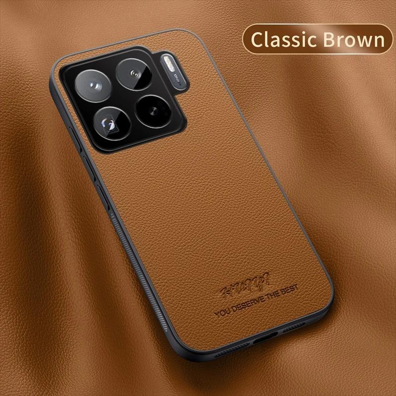Business Leather Soft Frame Protect Case for Xiaomi 17T 15T 14T Pro Ultra 17 Pro Max Built-in Car Magnetic Solid Color PU Cover