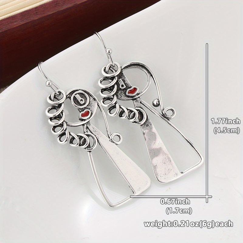 Retro Punk Style Fairy Tale Character Talk Earrings ,Women's Street Dance Party Carnival Hip-hop Accessories