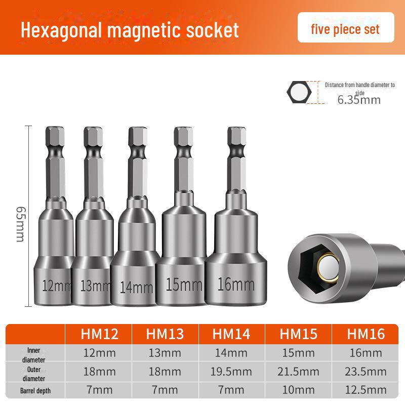 8mm Magnetic Hex Socket Head Drill and Wrench Tool Set