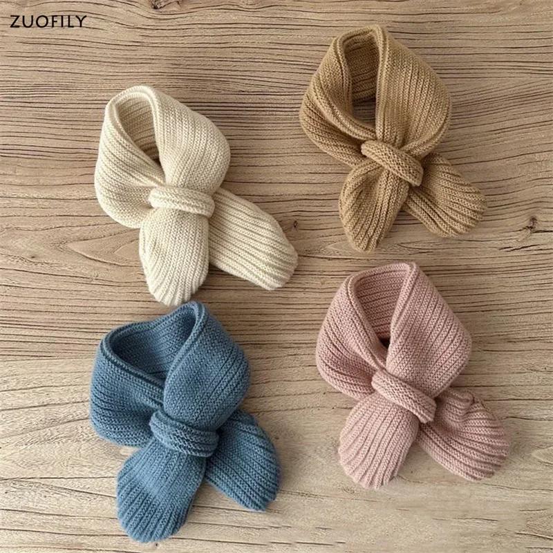 Miękki Dzianinowy Szalik Dziecięcy Zimowy Ciepły Niemowlę Maluch Ocieplacz Szyi Modny Dziecięcy Dziewczęcy Chłopięcy Szaliki Śliniak Dziecięcy Jednokolorowa Apaszka