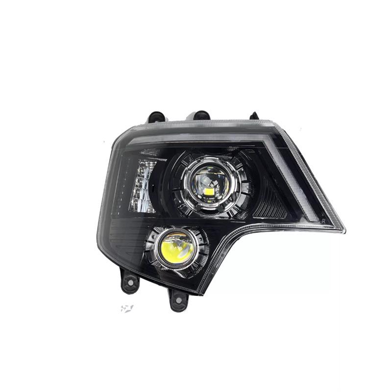 Dual Lens Full LED Headlamp for Sinotruk T7 TX T5G A7 (Super Bright Front Spotlight, Black)