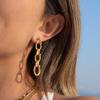  Stainless Steel Smooth Chain Tassel Earrings For Women Trendy Metal Texture 18 K Earrings Golden Accessories