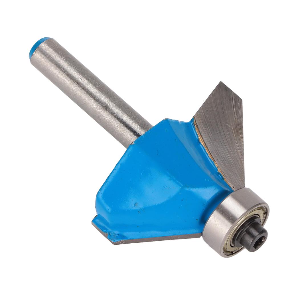 Router Bit 45 Degree 14in Round Shank Chamfer Tool with Top Bearing for Woodworking14x58