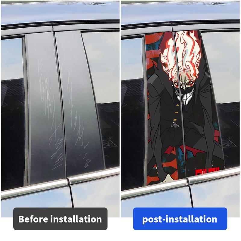 Dan Da Dan Anime Car Stickers Car B-pillar Vinyl Decals Waterproof Auto Center Pillar Sticker Cover Scratches Vehicle Decors