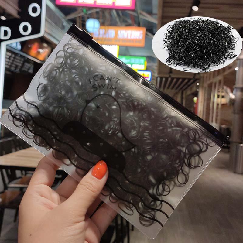 1000 Pcs Clear & Black Small Rubber Bands Colorful Elastic Hair Ties Ponytail Holders for Baby Girls Hair Accessory