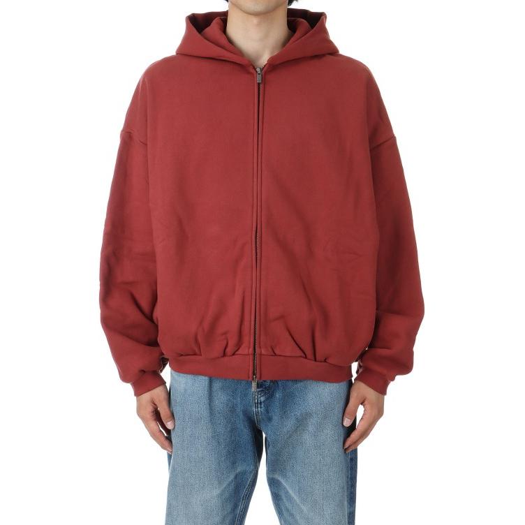 Fear of God Essentials Heavy Fleece Full Zip Hoodie Crimson Men Tops Red 192BT246246F