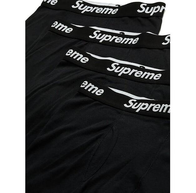 Набор боксёров Supreme Hanes Boxer Brief Black