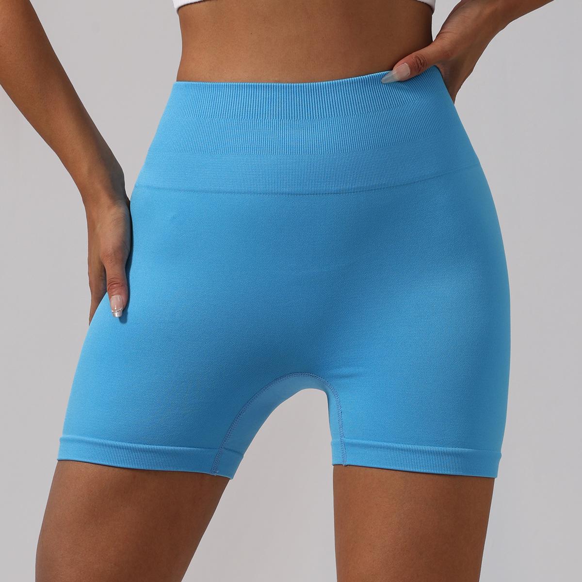 

Sports shorts [|] Women s high-waisted peach buttocks quick-drying tight running fitness pants L синий
