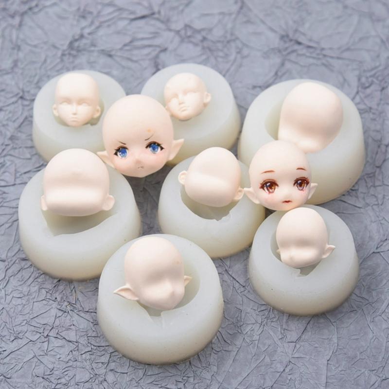 3DFairy Head Baby Face Silikonform Handgjord Tvållera Gipsform Fondant Chokladform Kex Socker Hantverksform DIY
