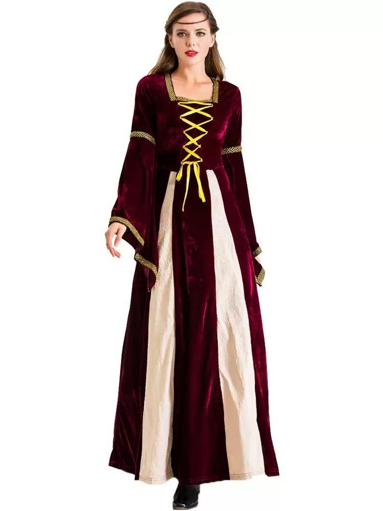 Halloween Greek Court Princess and Queen Costumes, Retro European Royal Drama Stage Costumes