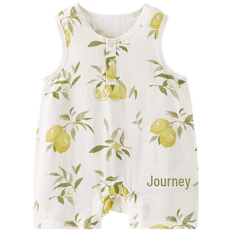 TONGTAI Unisex Summer Lightweight Bamboo Cotton Sleeveless Baby Romper 73cm